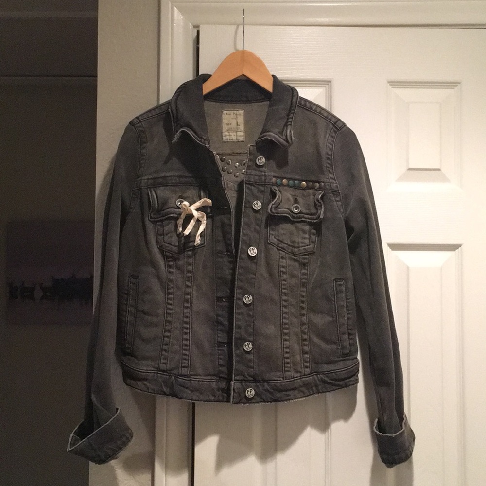 Free People gray denim jacket